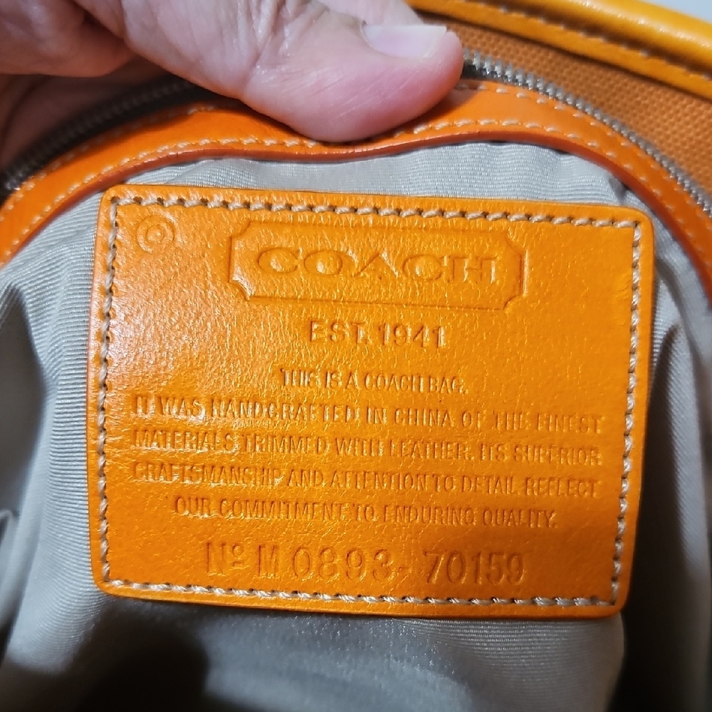 COACH EUC Orange Travel Tote Bag with Coach Scarf - Picture 9 of 16